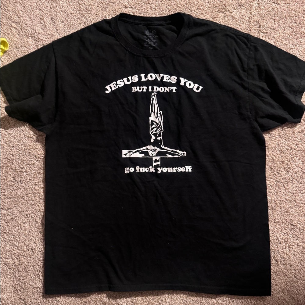 Hanes Black Short Sleeve Tee with Graphic Design